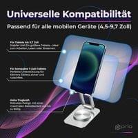 Метална Стойка за Таблети и Смартфони за Бюро и Витрини, Desk Stand 360, Сребрист - 4 Метална Стойка за Таблети и Смартфони за Бюро и Витрини, Desk Stand 360, Сребрист - 4