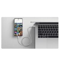 Оригинален USB-C to USB-C кабел, Xiaomi 6A Braided 120W 1m, Бял - 3 Оригинален USB-C to USB-C кабел, Xiaomi 6A Braided 120W 1m, Бял - 3