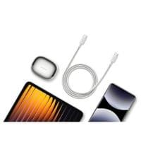 Оригинален USB-C to USB-C кабел, Xiaomi 6A Braided 120W 1m, Бял - 4 Оригинален USB-C to USB-C кабел, Xiaomi 6A Braided 120W 1m, Бял - 4