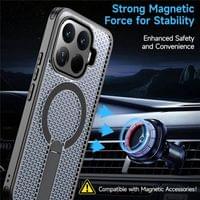 Magsafe Калъф за Xiaomi 17T, GKK Kickstand Magnetic Vent Case, Черен - 2
