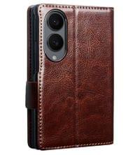Кожен Калъф за Samsung Z Fold 8, Qialino Leather Book Case, Кафяв - 2