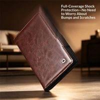Кожен Калъф за Samsung Z Fold 8, Qialino Leather Book Case, Кафяв - 7