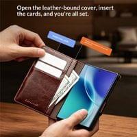 Кожен Калъф за Samsung Z Fold 8, Qialino Leather Book Case, Кафяв - 8