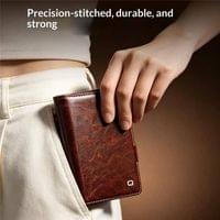 Кожен Калъф за Samsung Z Fold 8, Qialino Leather Book Case, Кафяв - 9