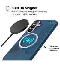 Magsafe Калъф за Samsung S26 Plus, Speck Presidio2 Grip Magnet Case, Син - 3