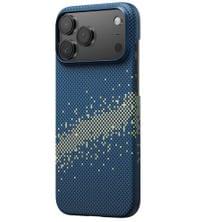 Magsafe Калъф за iPhone 17 Pro Max, Pitaka Edge Milky Way Galaxy Case, Син - 3
