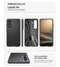 Противоударен Калъф за Samsung S26 Plus, Spigen Liquid Air Matte Black Case, Черен - 9