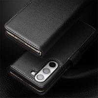 Кожен Калъф за Samsung Z Fold 5, Qialino Leather Book Case, Черен - 5