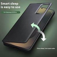 Активен Кожен Калъф за Samsung S25 Ultra, Qialino Smart View Book Case, Зелен - 4 Активен Кожен Калъф за Samsung S25 Ultra, Qialino Smart View Book Case, Зелен - 4