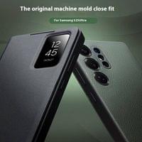 Активен Кожен Калъф за Samsung S25 Ultra, Qialino Smart View Book Case, Зелен - 15