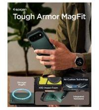 Magsafe Калъф за Google Pixel 11 Pro, Spigen Tough Armor Mag Fit Case, Зелен - 12