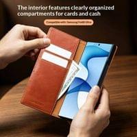 Кожен Калъф за Samsung Z Fold 8 Ultra, Qialino Leather Book Case, Светло Кафяв - 6