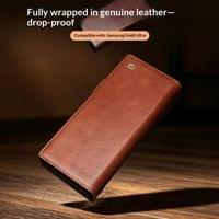 Кожен Калъф за Samsung Z Fold 8 Ultra, Qialino Leather Book Case, Светло Кафяв - 7