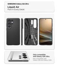 Противоударен Калъф за Samsung S26 Ultra, Spigen Liquid Air Matte Black Case, Черен - 11