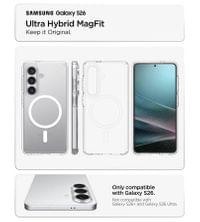Magsafe Калъф за Samsung S26 Plus, Spigen Ultra Hybrid White Case, Прозрачен - 6