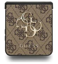 Кожен Калъф за Samsung Z Flip 7, Guess Leather 4G Metal Logo Case, Кафяв - 4