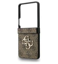 Кожен Калъф за Samsung Z Flip 7, Guess Leather 4G Metal Logo Case, Кафяв - 5