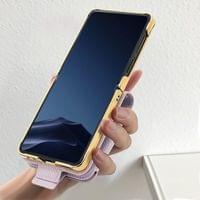 Луксозен Калъф с Огледало за Samsung Z Flip 7, PU Leather Case, Бежов - 3