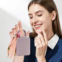 Луксозен Калъф с Огледало за Samsung Z Flip 7, PU Leather Case, Бежов - 8