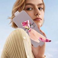 Луксозен Калъф с Огледало за Samsung Z Flip 7, PU Leather Case, Бежов - 9