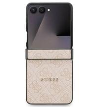 MagSafe Калъф за Samsung Z Flip 7, Guess Leather 4G Classic Case, Розов - 1