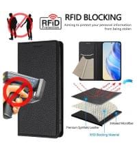 Кожен Калъф с Джобове за Xiaomi 17, Rfid Wallet Case, Черен - 4