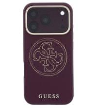 Magsafe Калъф за iPhone 18 Pro/ iPhone 17 Pro, Guess Leather Perforated 4G Mag Case Burgundy, Бордо - 2 Magsafe Калъф за iPhone 18 Pro/ iPhone 17 Pro, Guess Leather Perforated 4G Mag Case Burgundy, Бордо - 2