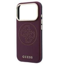 Magsafe Калъф за iPhone 18 Pro/ iPhone 17 Pro, Guess Leather Perforated 4G Mag Case Burgundy, Бордо - 4 Magsafe Калъф за iPhone 18 Pro/ iPhone 17 Pro, Guess Leather Perforated 4G Mag Case Burgundy, Бордо - 4