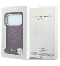 Magsafe Калъф за iPhone 18 Pro/ iPhone 17 Pro, Guess Leather Perforated 4G Mag Case Burgundy, Бордо - 6 Magsafe Калъф за iPhone 18 Pro/ iPhone 17 Pro, Guess Leather Perforated 4G Mag Case Burgundy, Бордо - 6