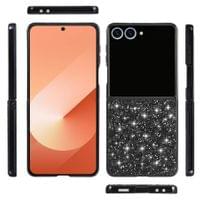 Калъф с Блестяща Декорация за Samsung Z Flip 7, Glitter Case, Черен - 5