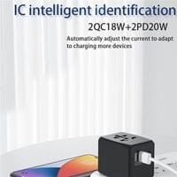 Универсален Адаптер и Зарядно за Цял Свят, Worldwide Travel Adapter 220V, Черен - 2