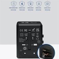 Универсален Адаптер и Зарядно за Цял Свят, Worldwide Travel Adapter 220V, Черен - 4