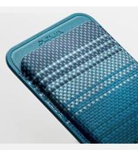 Magsafe Карбонов Калъф за Карти, Pitaka Magnetic Woven Wallet Moonrise, Син - 5