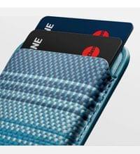 Magsafe Карбонов Калъф за Карти, Pitaka Magnetic Woven Wallet Moonrise, Син - 6