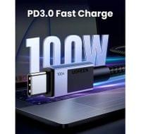 Къс USB-C към USB-C Кабел за Външна Батерия, Ugreen 5A 100W 0.5m, Сив - 3