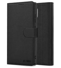 Кожен Калъф с Джобове за Samsung S26, Tech-Protect Wallet Book Case, Черен - 2