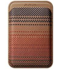 Magsafe Карбонов Калъф за Карти, Pitaka Magnetic Woven Wallet Sunset, Кафяв - 1