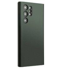 Активен Кожен Калъф за Samsung S24 Ultra, Qialino Smart View Book Case, Зелен - 2