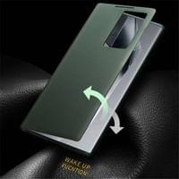 Активен Кожен Калъф за Samsung S24 Ultra, Qialino Smart View Book Case, Зелен - 4