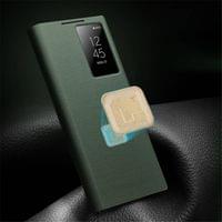 Активен Кожен Калъф за Samsung S24 Ultra, Qialino Smart View Book Case, Зелен - 5