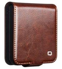 Кожен Калъф за Samsung Z Flip 8, Qialino Leather Book Case, Кафяв - 1 Кожен Калъф за Samsung Z Flip 8, Qialino Leather Book Case, Кафяв - 1