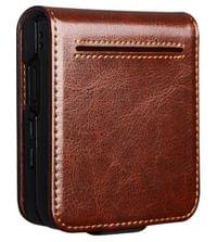 Кожен Калъф за Samsung Z Flip 8, Qialino Leather Book Case, Кафяв - 2 Кожен Калъф за Samsung Z Flip 8, Qialino Leather Book Case, Кафяв - 2
