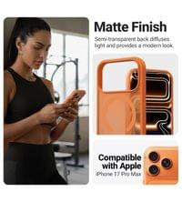 Magsafe Калъф за iPhone 17 Pro Max, Crong Hybrid Matte Magnetic Case, Оранжев - 2