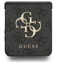 Кожен Калъф за Samsung Z Flip 7, Guess Leather 4G Metal Logo Case, Сив - 4