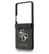 Кожен Калъф за Samsung Z Flip 7, Guess Leather 4G Metal Logo Case, Сив - 5