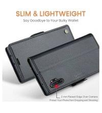 Кожен Калъф за Samsung Note 10 Plus, RFID Blocking Book Case, Черен - 5 Кожен Калъф за Samsung Note 10 Plus, RFID Blocking Book Case, Черен - 5