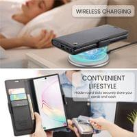 Кожен Калъф за Samsung Note 10 Plus, RFID Blocking Book Case, Черен - 6 Кожен Калъф за Samsung Note 10 Plus, RFID Blocking Book Case, Черен - 6