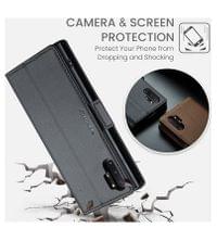 Кожен Калъф за Samsung Note 10 Plus, RFID Blocking Book Case, Черен - 7 Кожен Калъф за Samsung Note 10 Plus, RFID Blocking Book Case, Черен - 7