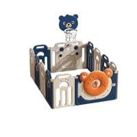 Сгъваема бебешка ограда за игра с баскетболен кош, Синьо... - 1