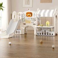 Детски център за игра с пързалка, къща и баскетболен кош - 2